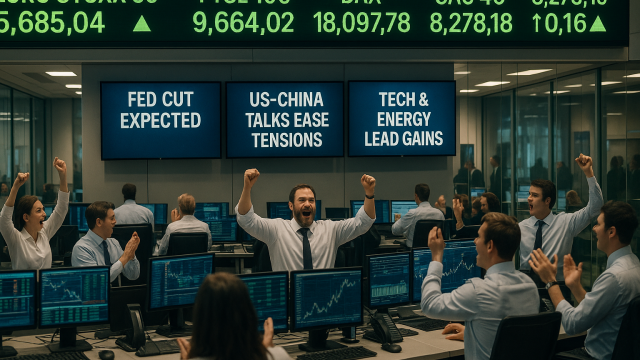 Europe markets start week strong on Fed easing hopes, resilient corporate results