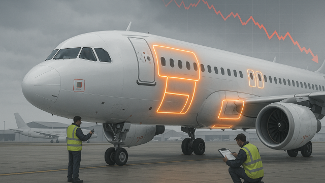 Airbus stock drop as fuselage panel issue and software recall raise delivery concerns